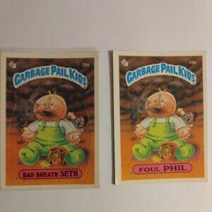 1985 Vintage Collection Garbage Pail Kids set of trading cards # 79a and b